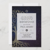 LeahGシックエレガントバー（ユダヤ教の）バル・ミツバーユダヤ教トーラシック 招待状 (正面)