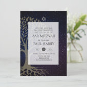 LeahGシックエレガントバー（ユダヤ教の）バル・ミツバーユダヤ教トーラシック 招待状 (スタンド正面)