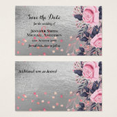 LeahGシルバー海軍ロセゴールドPInkフローラ結婚ズ (正面&裏面)