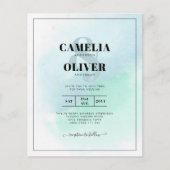 LeahGシーガラスターコイズティール(緑がかった色)ブルーウェディング招待 (正面)