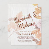 LeahGテラコッタ紅葉結婚式の招待 (正面/裏面)