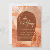 LeahGテラコッタ金ゴールド秋秋の結婚式招待状 招待状 (正面)