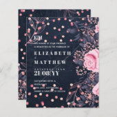 LeahGデニムブルーロセゴルドピンク結婚フローラ (正面/裏面)