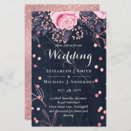 LeahGデニムブルーロセゴルドピンク結婚フローラ