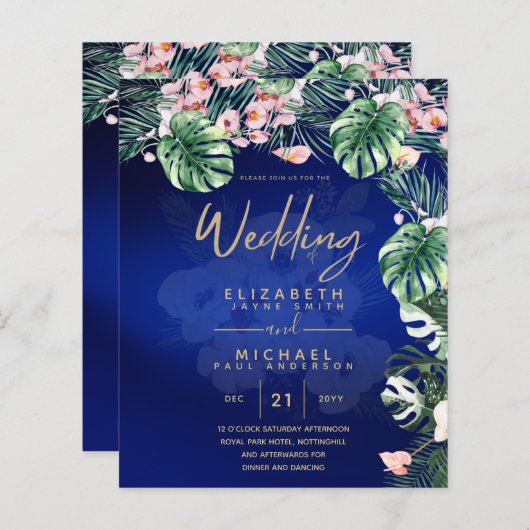 LeahGトロピカルブルーグリーンピンク結婚フローラ (正面/裏面)