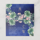 LeahGトロピカルブルーグリーンピンク結婚フローラ プレイスカード (外部開封)