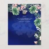 LeahGトロピカルブルーピンクフローラブライダルシャワー (裏面)