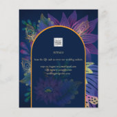 LeahGネイビーパープル金ゴールドジュエルトーンウェディング招待 (裏面)