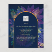 LeahGネイビーパープル金ゴールドジュエルトーンウェディング招待 チラシ (裏面)