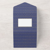 LeahGネイビーブルー金ゴールドイスラム結婚イスラム教徒のNikah オールインワン招待状 (外側)