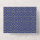 LeahGネイビーブルー金ゴールドイスラム結婚イスラム教徒のNikah オールインワン招待状 (裏面)