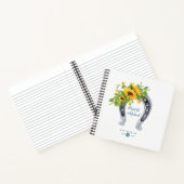 LeahGバジェットヒマワリ結婚スシューズのゲストブック ノートブック (内部)