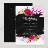 LeahGバジェットピンクローズブラックモダンズ結婚 (正面/裏面)