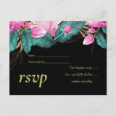 LeahGバジェットピンクローゼプラムモダンス結婚シック インビテーションポストカード (正面)