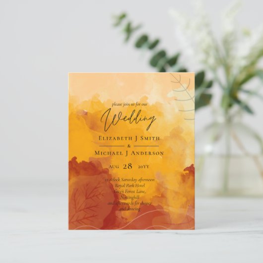 LeahGバジェット結婚の水彩夕日の紅葉 (スタンド正面)