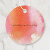 LeahGバジェット結婚の赤オレンジ色の水の色葉の フェイバータグ (裏面)