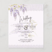 LeahGパープル藤レースフローラ結婚式INVITE (正面)