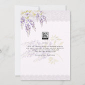LeahGパープル藤レースフローラ結婚式INVITE 招待状 (裏面)