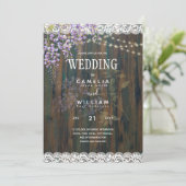 LeahGパープル藤素朴レース結婚ズ 招待状 (スタンド正面)
