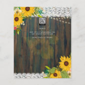 LeahGヒマ素朴フラワーレースブライダルシャワー招待状 (裏面)