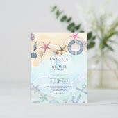LeahGビーチ沿岸の目的地の結婚式招待状 (スタンド正面)