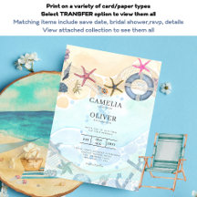 LeahGビーチ沿岸の目的地の結婚式招待状