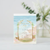 LeahGビーチ沿岸の目的地救日招待状 ポストカード (スタンド正面)