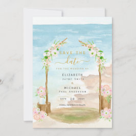 LeahGビーチ沿岸の目的地救日招待状 招待状