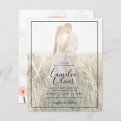 LeahGピンクカラリリーエレガントな結婚式招待状 (正面/裏面)