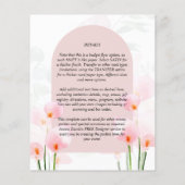 LeahGピンクカラリリーエレガントな結婚式招待状 チラシ (裏面)