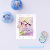 LeahGピンクカラリリーフローラ結婚招待 チラシ (シングル)