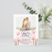 LeahGピンクカラリリーPHOTOオーバーレイ結婚式の招待 (スタンド正面)