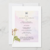 LeahGピンクカラリリーPHOTOオーバーレイ結婚式の招待 招待状 (裏面)