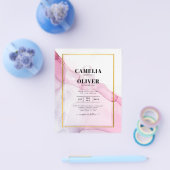 LeahGピンクパープルインク抽象芸術結婚式INVITE チラシ (シングル)