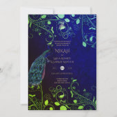 LeahGピーコックブルーイスラム教徒の結婚式の招待 招待状 (正面)