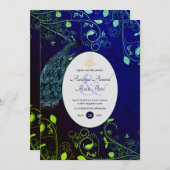 LeahGピーコックブルーイスラム教徒の結婚式の招待 招待状 (正面/裏面)