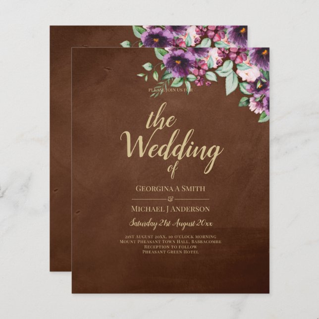 LeahGブラウンベリープラムパープル結婚の秋冬 (正面/裏面)