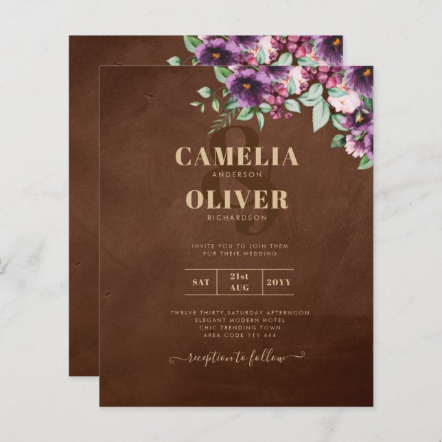 LeahGブラウンベリープラムパープル結婚の秋冬 (正面/裏面)