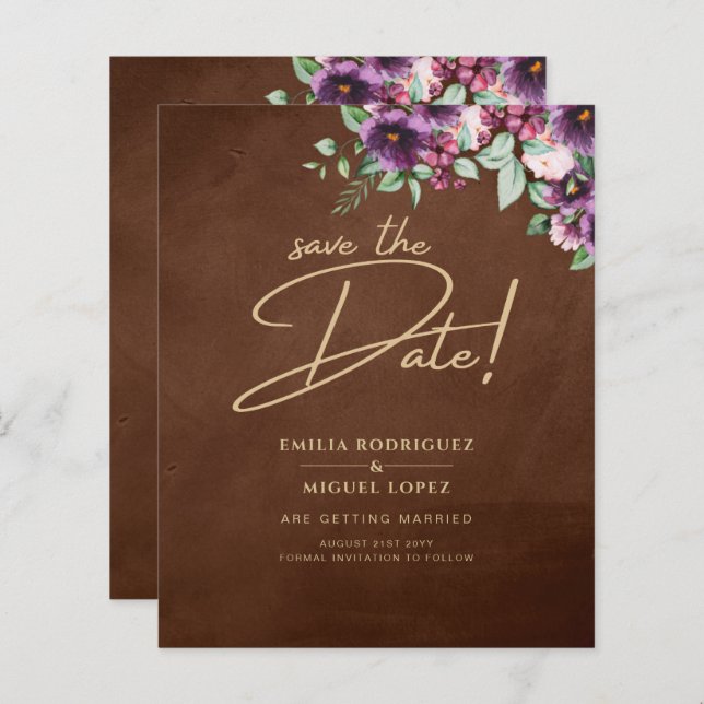 LeahGブラウンベリープラムパープル結婚の秋冬 (正面/裏面)