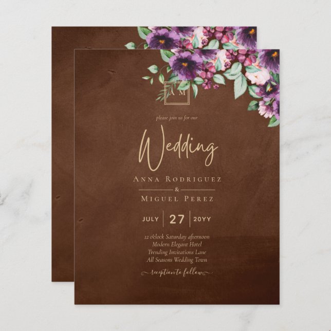 LeahGブラウンベリープラムパープル結婚の秋冬 (正面/裏面)