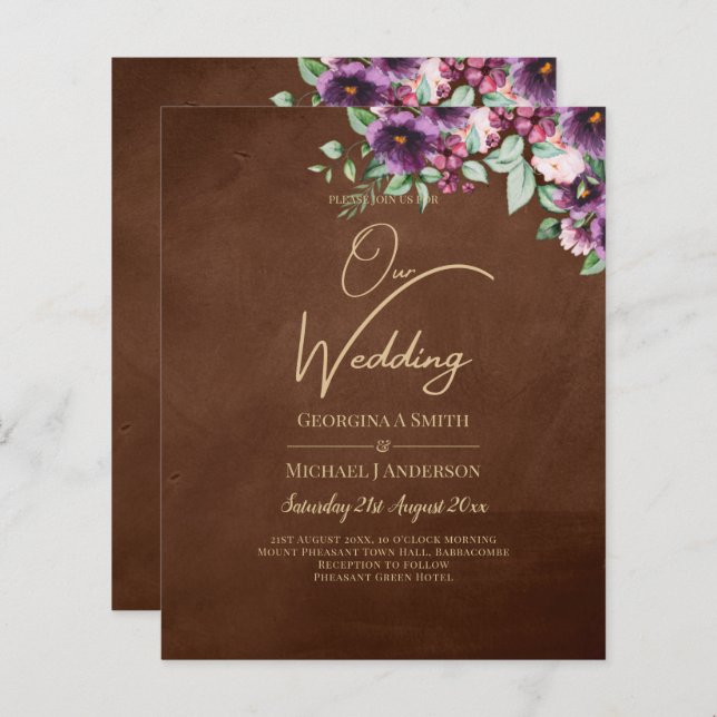 LeahGブラウンベリープラムパープル結婚の秋冬 (正面/裏面)