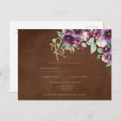 LeahGブラウンベリープラムパープル結婚の秋冬 ポストカード (正面/裏面)