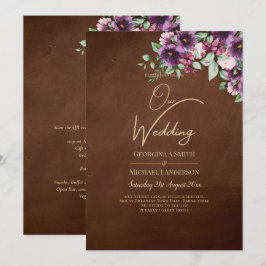 LeahGブラウンベリープラムパープル結婚の秋冬 招待状