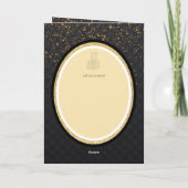 LeahGブラック金ゴールドイスラム教徒の結婚式の招待 カード (裏面)