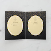 LeahGブラック金ゴールドイスラム教徒の結婚式の招待 カード (内部)