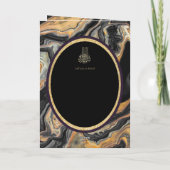 LeahGブラック金ゴールドイスラム教徒の結婚式の招待 カード (裏面)