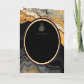 LeahGブラック金ゴールドイスラム教徒の結婚式の招待 カード (裏面)