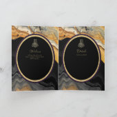 LeahGブラック金ゴールドイスラム教徒の結婚式の招待 カード (内部)