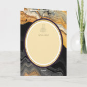 LeahGブラック金ゴールドイスラム教徒の結婚式の招待 カード (裏面)