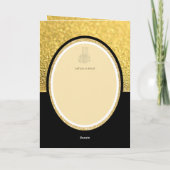 LeahGブラック金ゴールドイスラム教徒の結婚式の招待 カード (裏面)